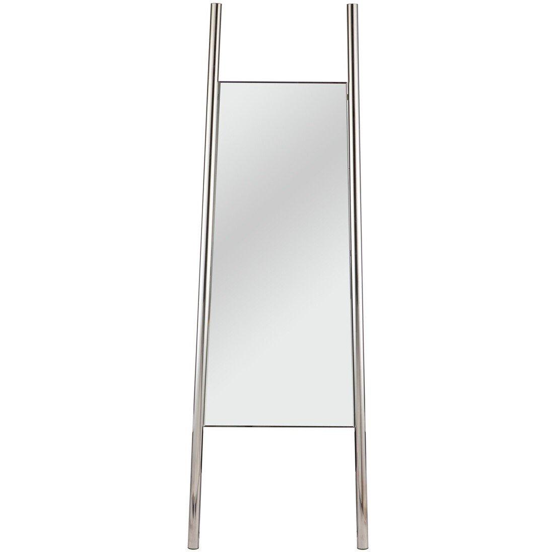 Silver - Fifty Five South - Genoa Silver Finish Frame Floor Mirror - 1