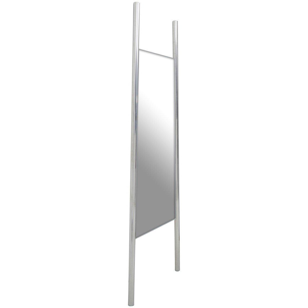 Silver - Fifty Five South - Genoa Silver Finish Frame Floor Mirror - 2