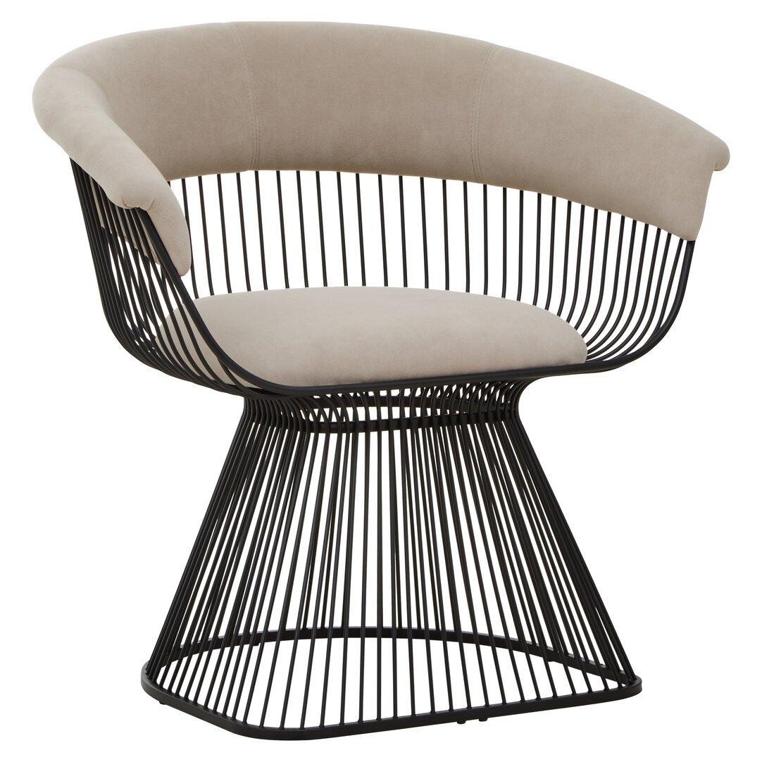 Black - Fifty Five South - Vogue Mink Velvet and Black Frame Chair - 1