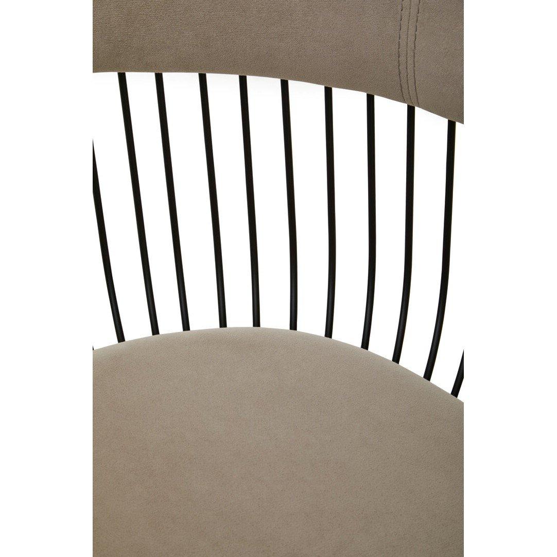 Black - Fifty Five South - Vogue Mink Velvet and Black Frame Chair - 5