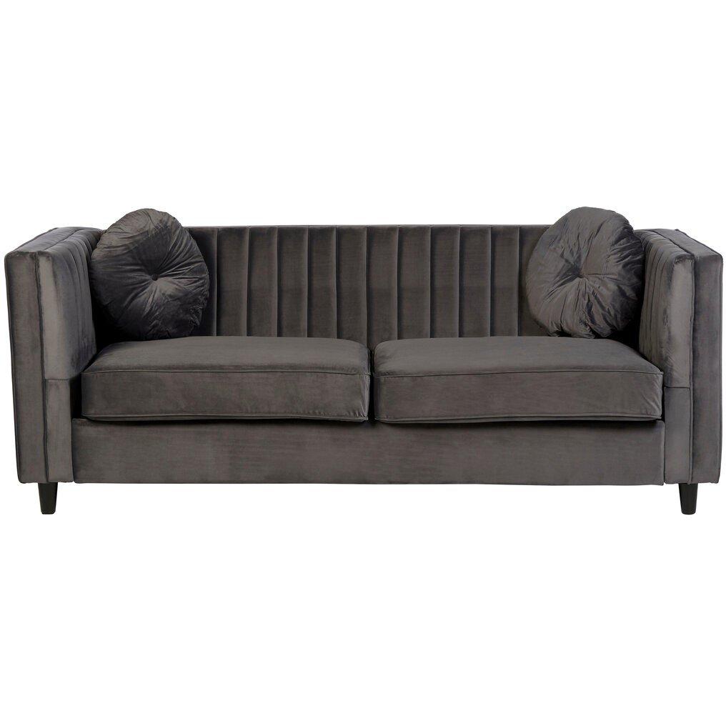 Grey - Interiors by Premier - Farah Three Seat Grey Velvet Sofa - 2