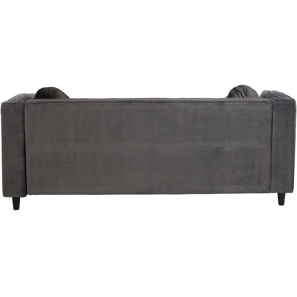 Grey - Interiors by Premier - Farah Three Seat Grey Velvet Sofa - 3