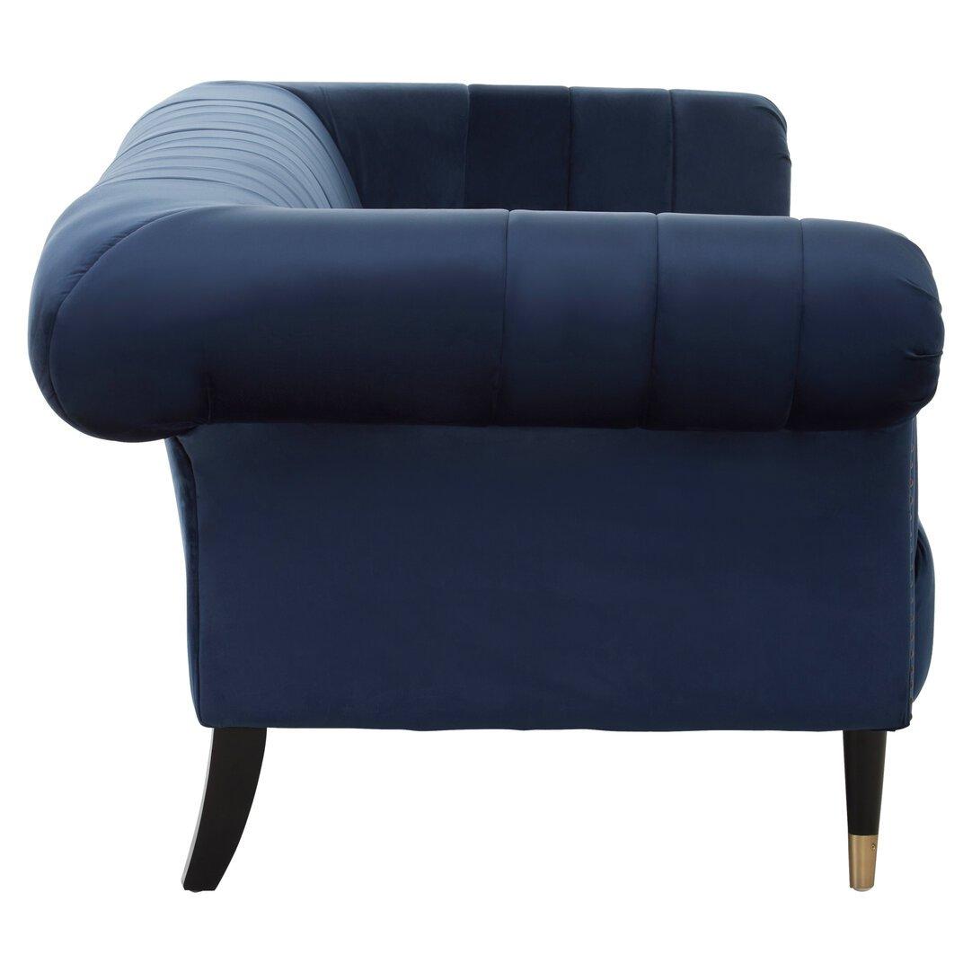 Blue - Fifty Five South - Siena Three Seat Midnight Velvet Sofa - 3