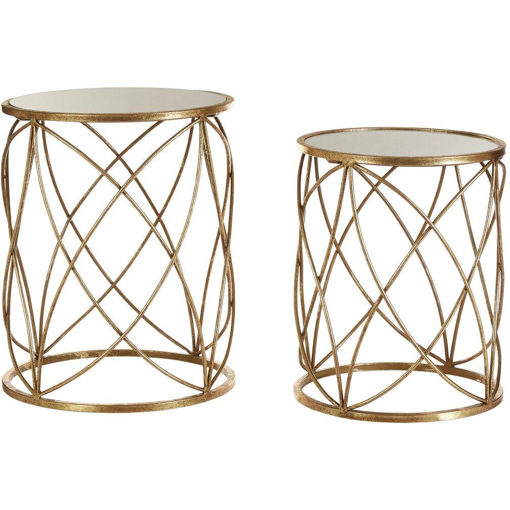 Gold - Interiors by Premier - Arcana Set Of Two Round Side Tables. - 1