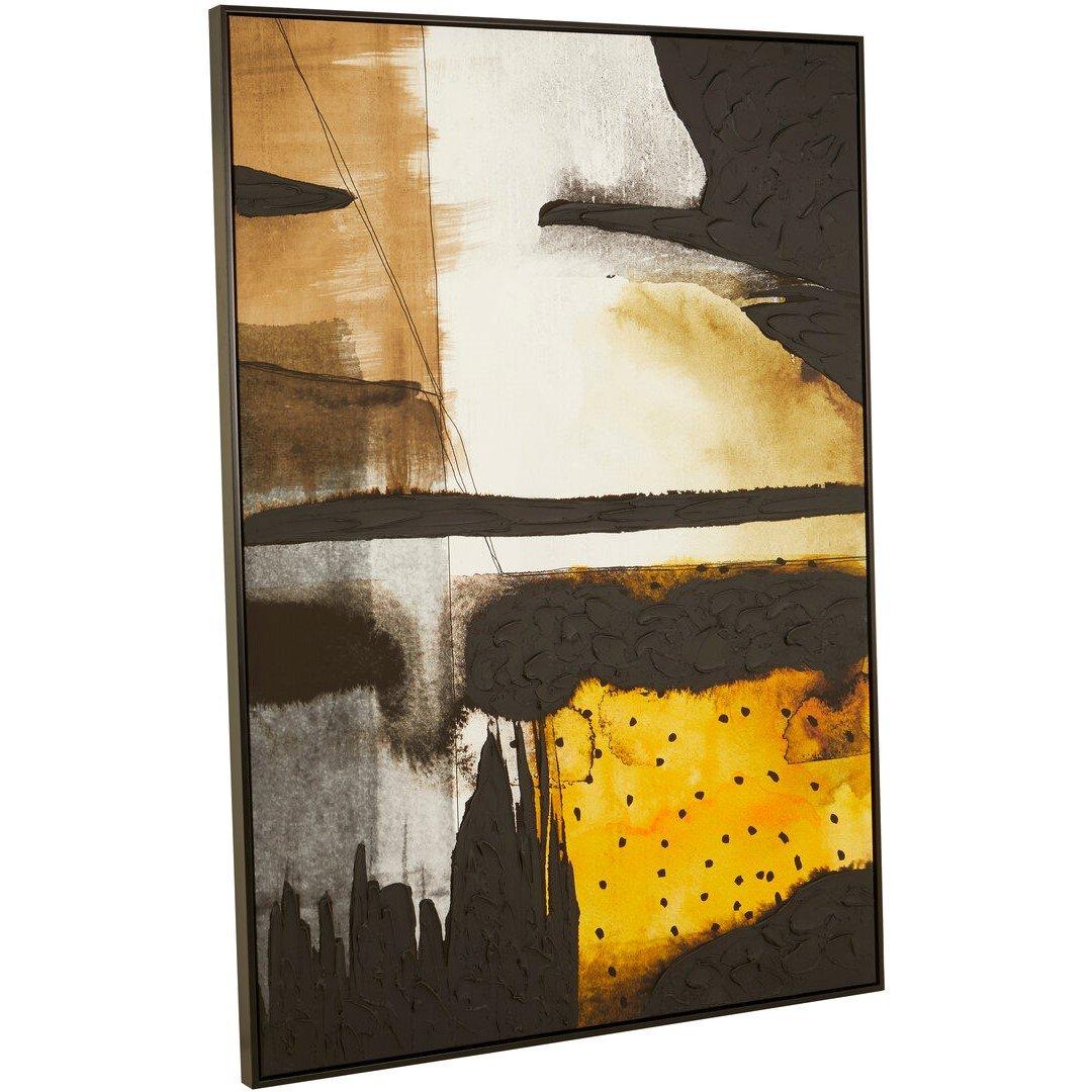 Multi - Fifty Five South - Astratto Black And Ochre Wall Art - 1