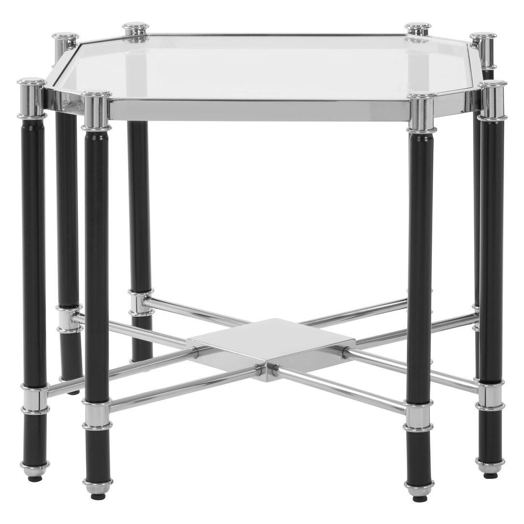 Black - Fifty Five South - Allessi Silver Chrome Finish End Table - 1