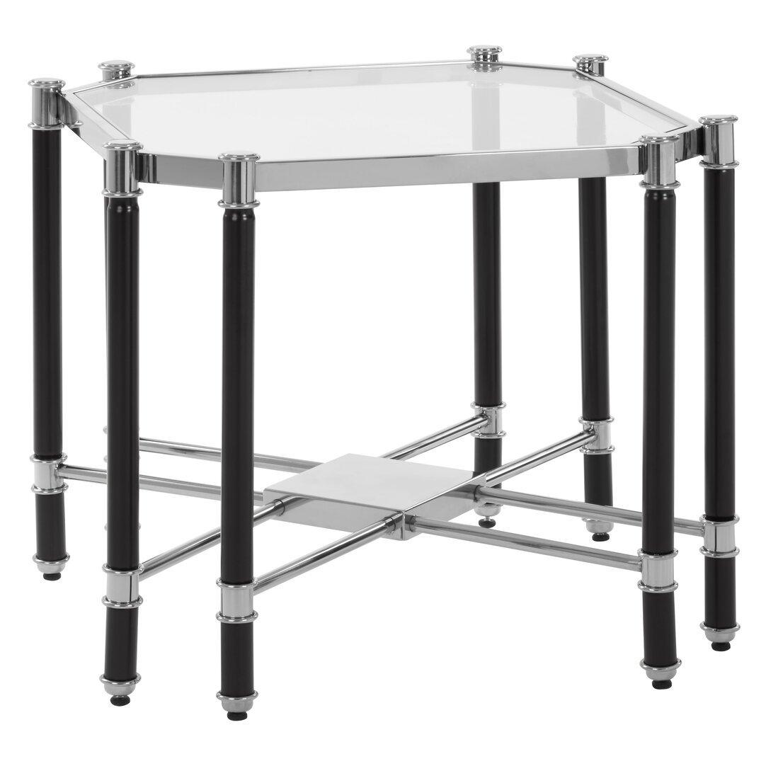 Black - Fifty Five South - Allessi Silver Chrome Finish End Table - 3