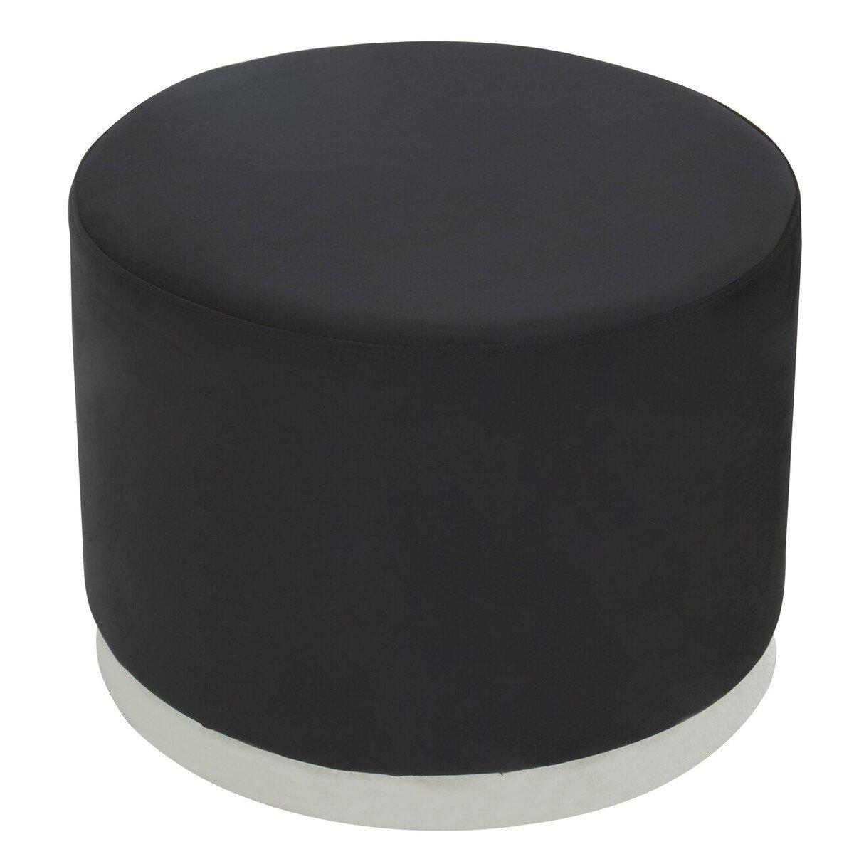 Interiors By Premier  Hagen And Silver Round Stool Black