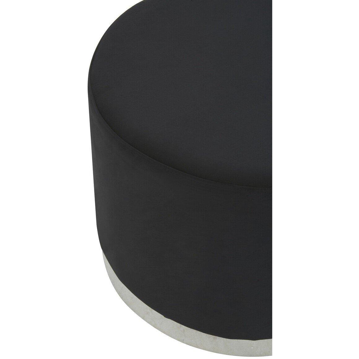 Black - Interiors by Premier - Hagen Black And Silver Round Stool - 6