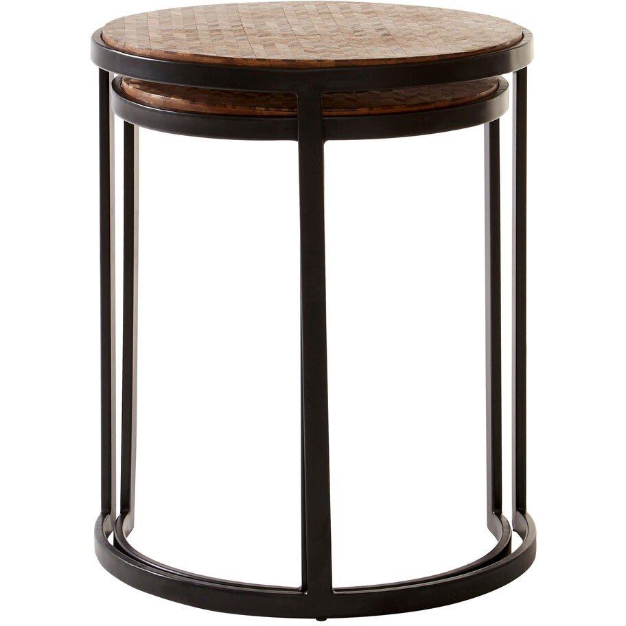 Brown - Interiors by Premier - Halle Chevron Side Tables - 2