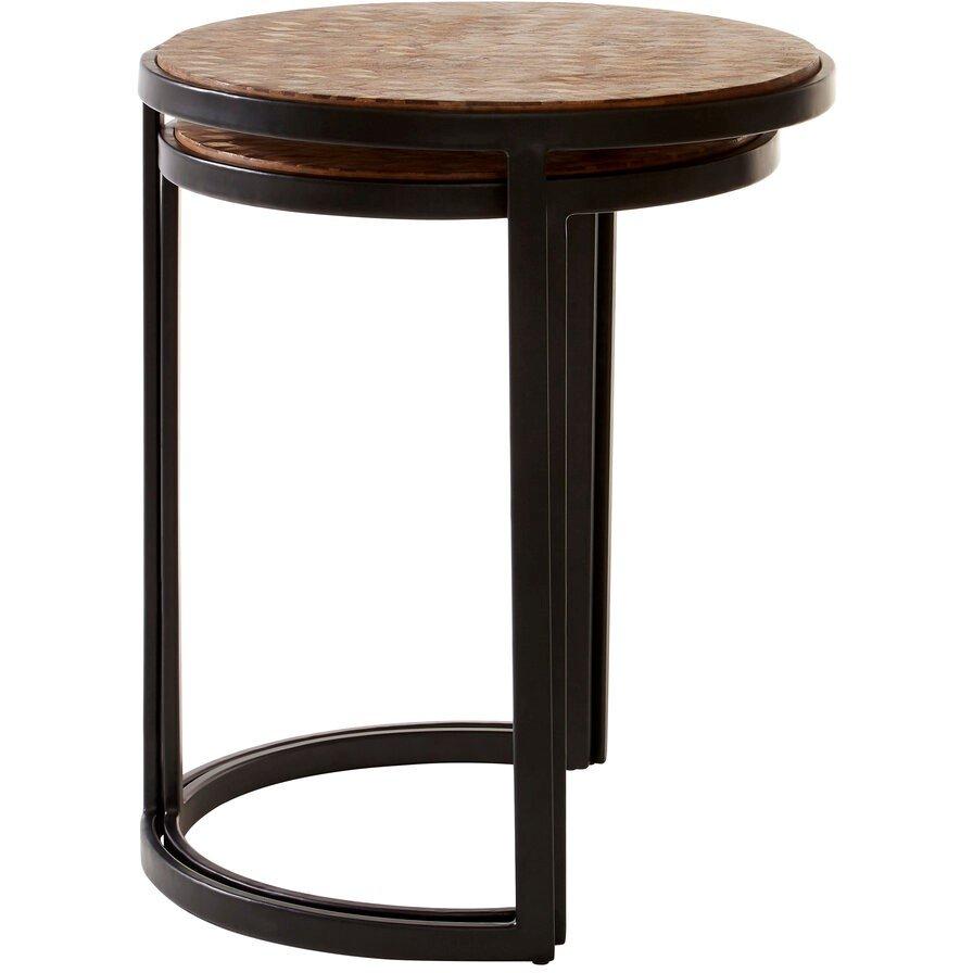 Brown - Interiors by Premier - Halle Chevron Side Tables - 3