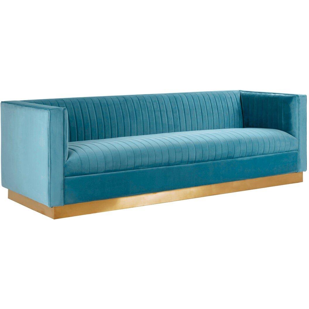Interiors By Premier  Opal 3 Seat Light Sofa Blue