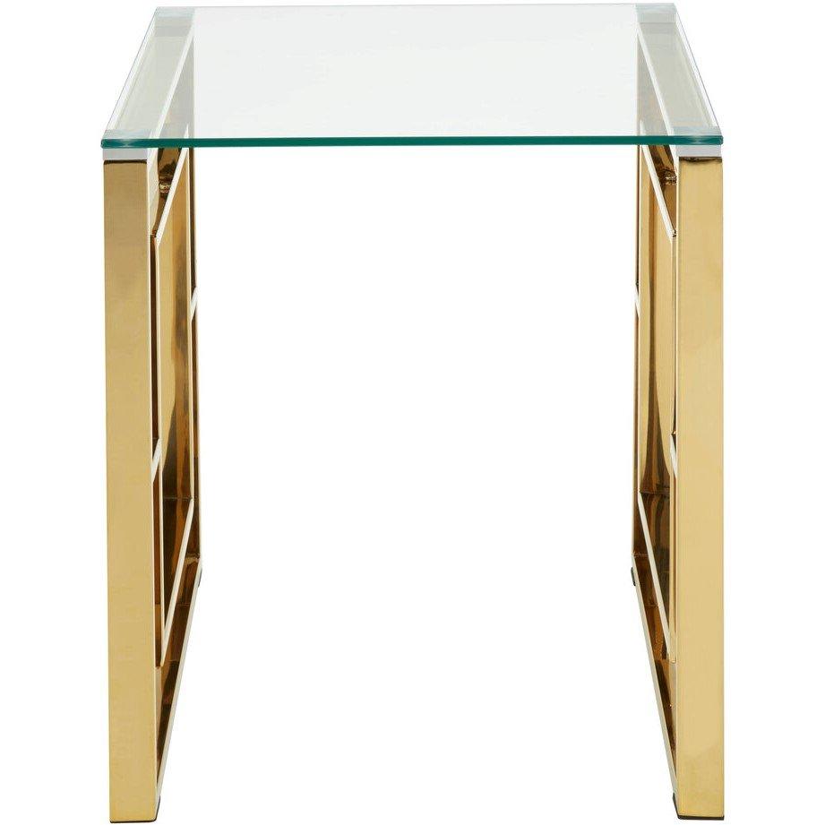 Gold - Interiors by Premier - Allure Gold Finish Square Legs End Table - 2