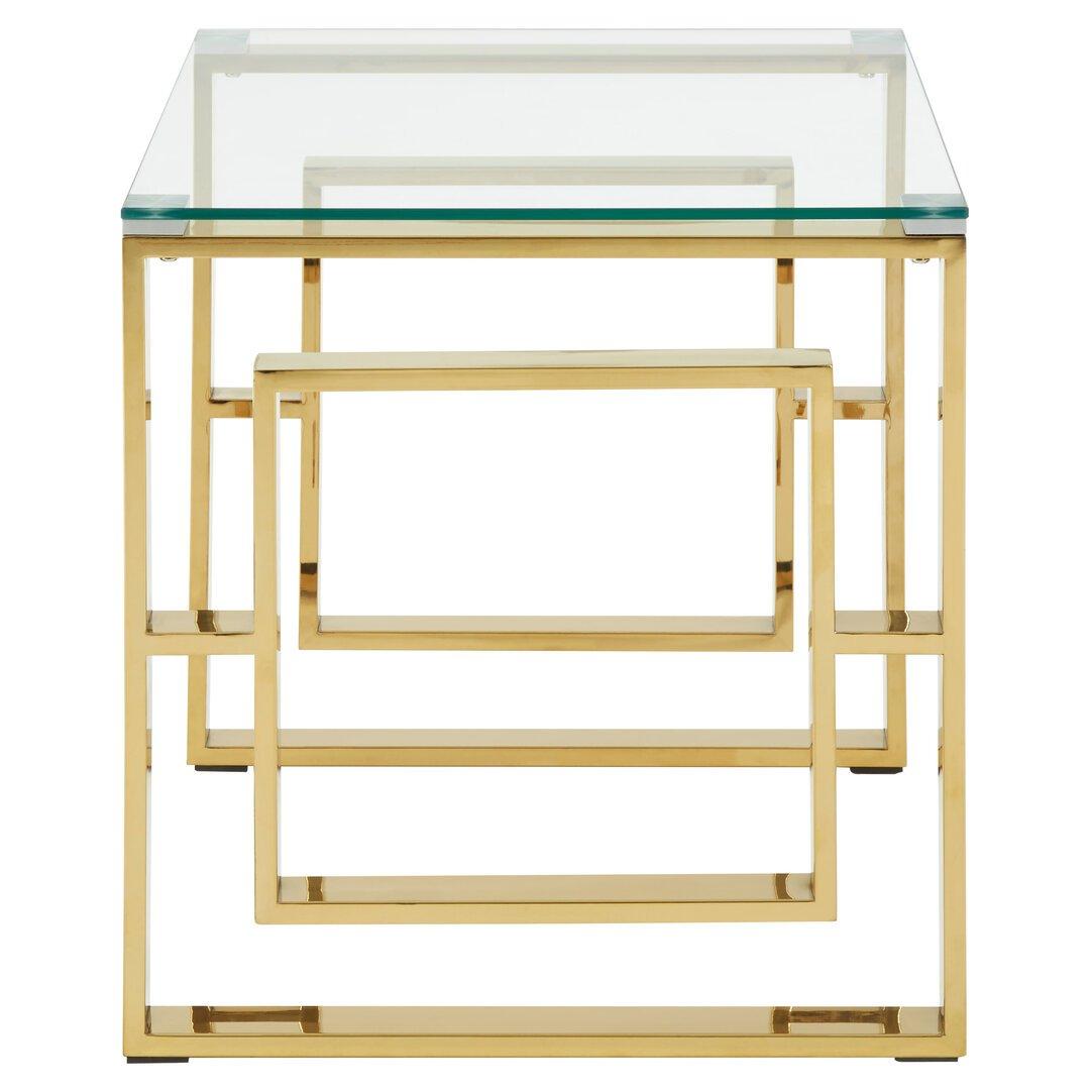 Gold - Interiors by Premier - Allure Gold Finish Square Legs End Table - 3
