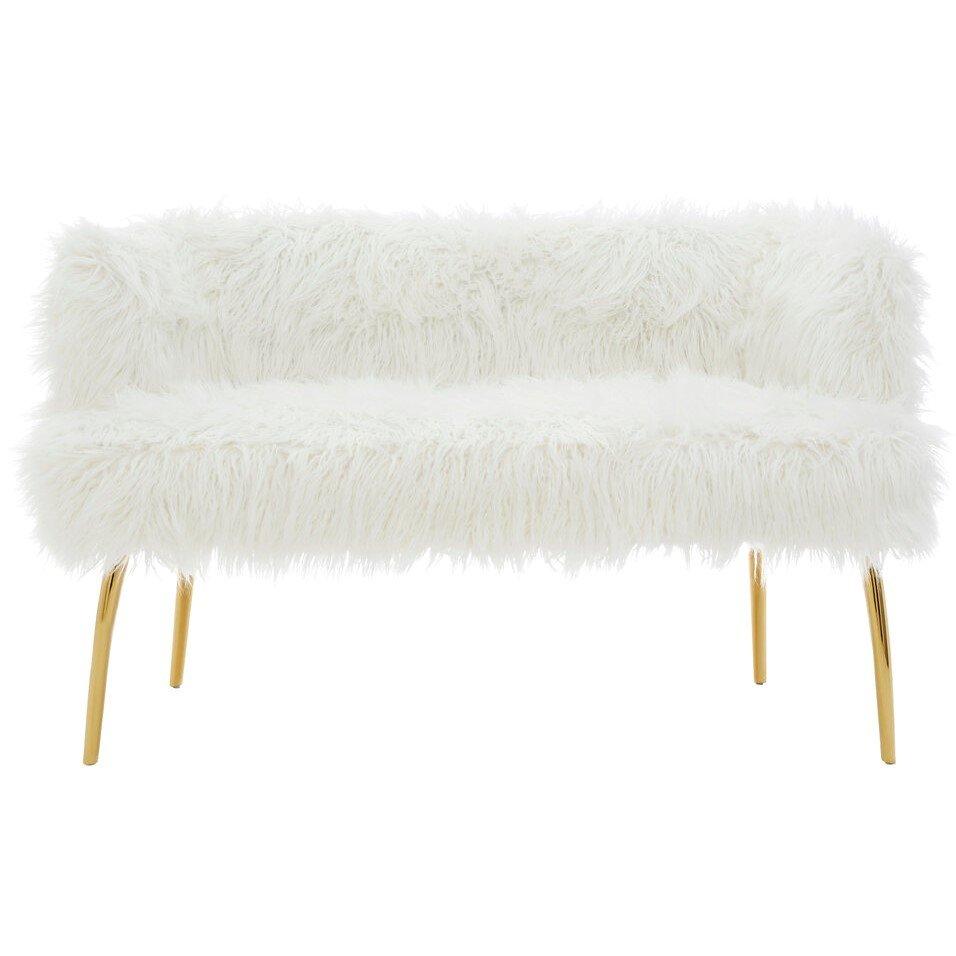 Fifty Five South  Clarence Natural Fur Effect Sofa - White