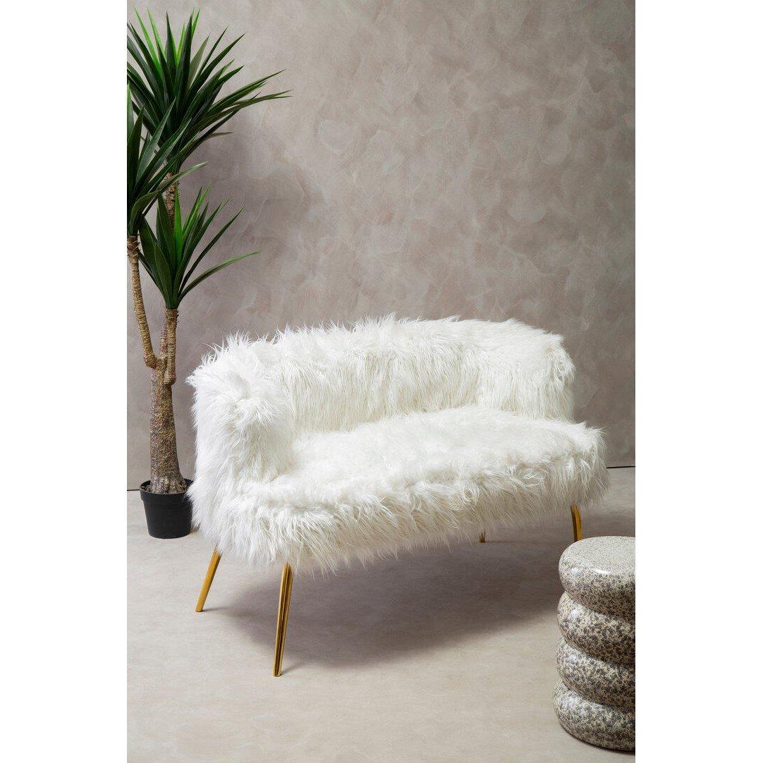 White - Fifty Five South - Clarence Natural Fur Effect Sofa - 2