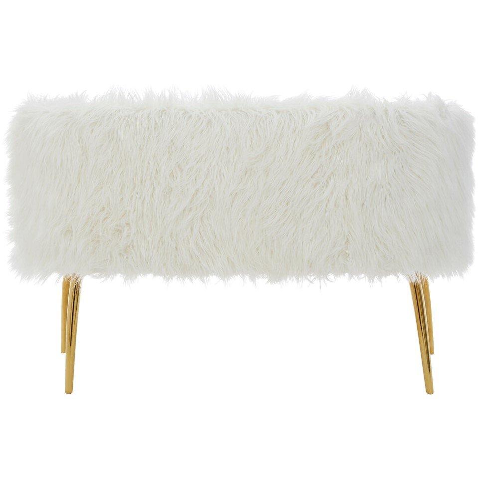 White - Fifty Five South - Clarence Natural Fur Effect Sofa - 3