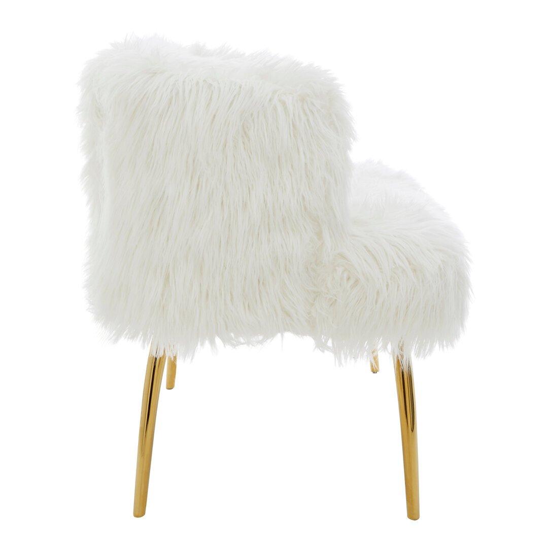 White - Fifty Five South - Clarence Natural Fur Effect Sofa - 4