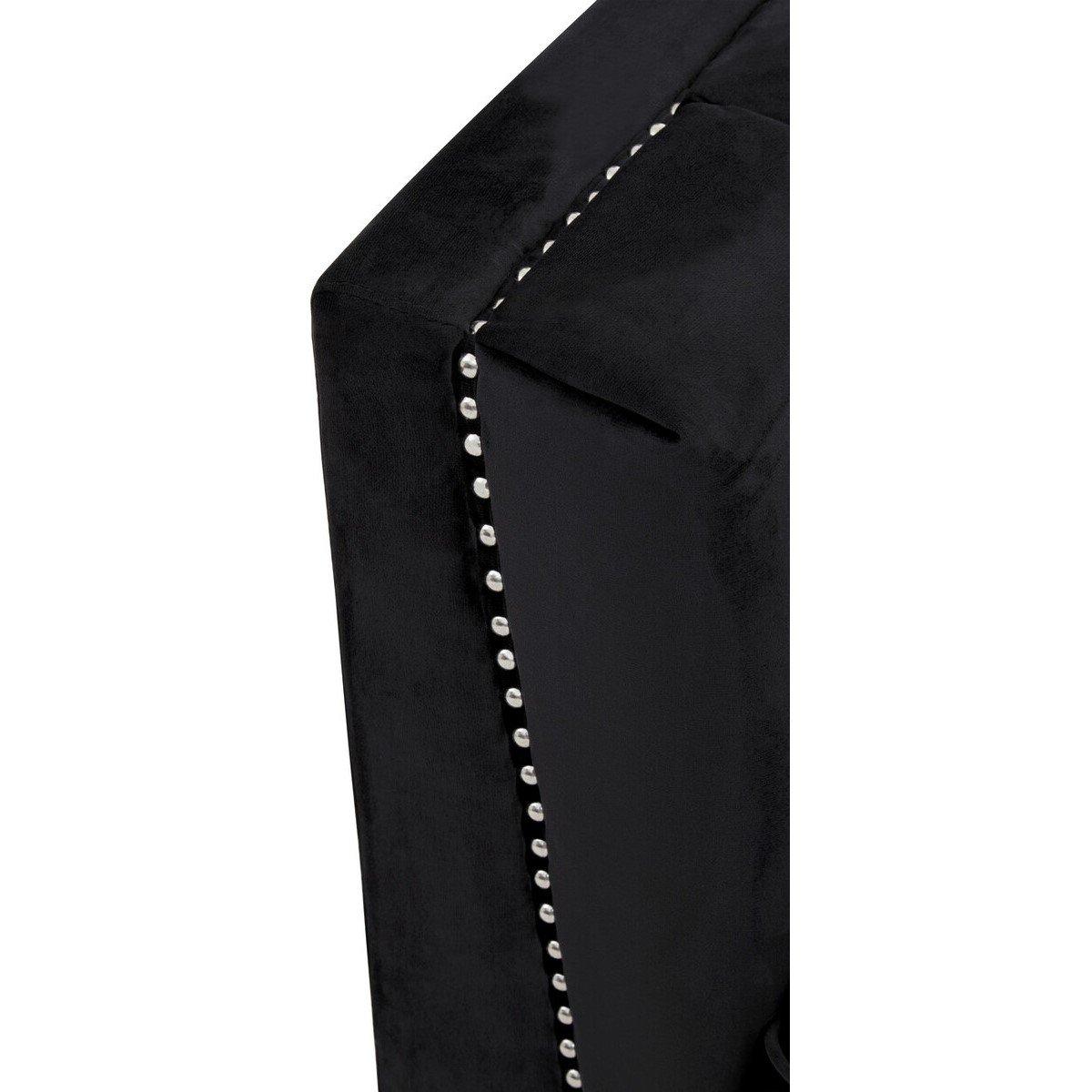 Black - Interiors by Premier - Hansa Two Seat Black Velvet Sofa - 6