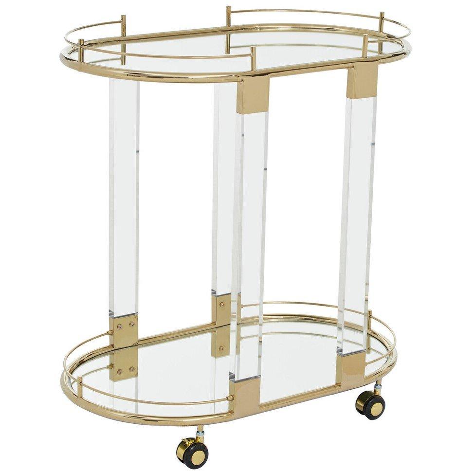Gold - Fifty Five South - Oria Bar Trolley With Warm Metallic Frame - 2
