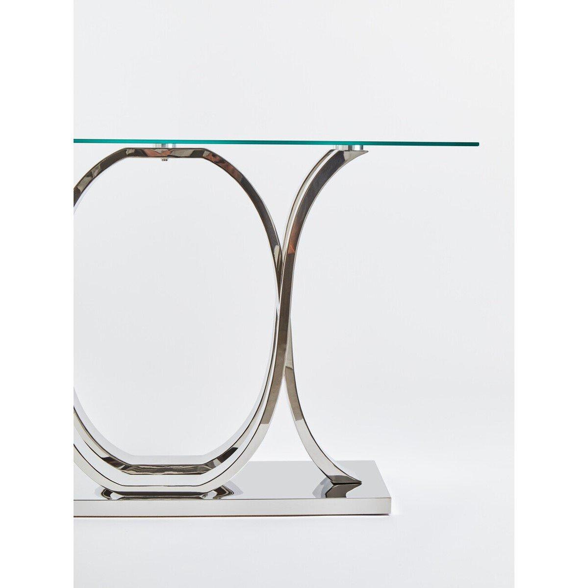 Silver - Interiors by Premier - Allure Chrome  Curved Base Console Table - 3
