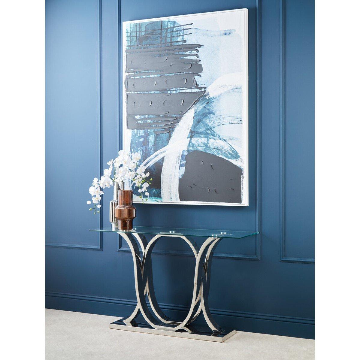 Silver - Interiors by Premier - Allure Chrome  Curved Base Console Table - 4