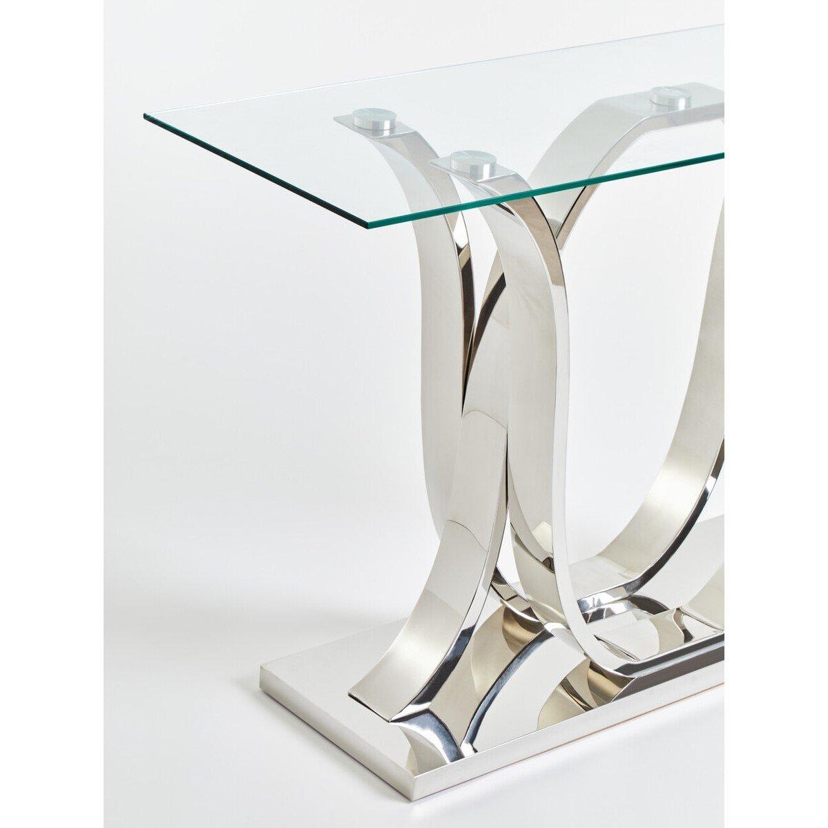 Silver - Interiors by Premier - Allure Chrome  Curved Base Console Table - 6