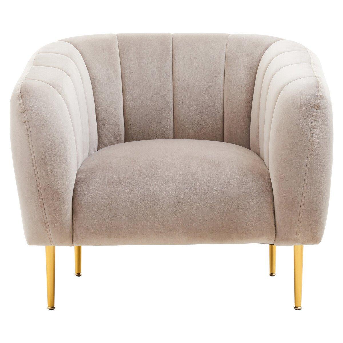 Gold - Fifty Five South - Yasmeen Mink Velvet Channel Detail Armchair - 2