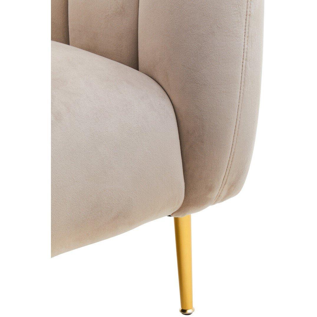 Gold - Fifty Five South - Yasmeen Mink Velvet Channel Detail Armchair - 5