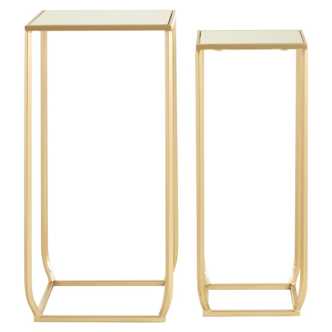 Gold - Interiors by Premier - Avantis Set Of Two Champagne Square Side Tables - 1