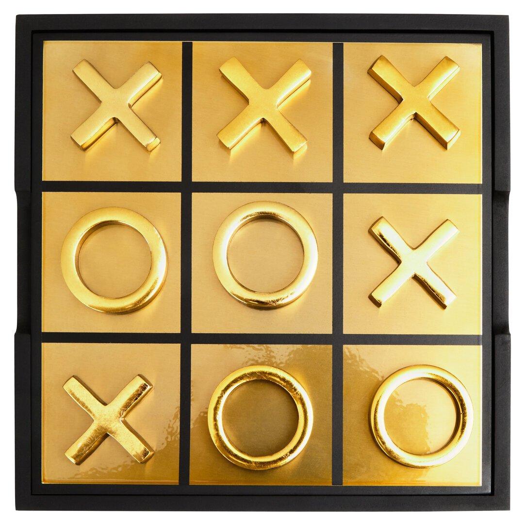 Gold - Fifty Five South - Churchill Games Black And Gold Noughts and Crosses - 1