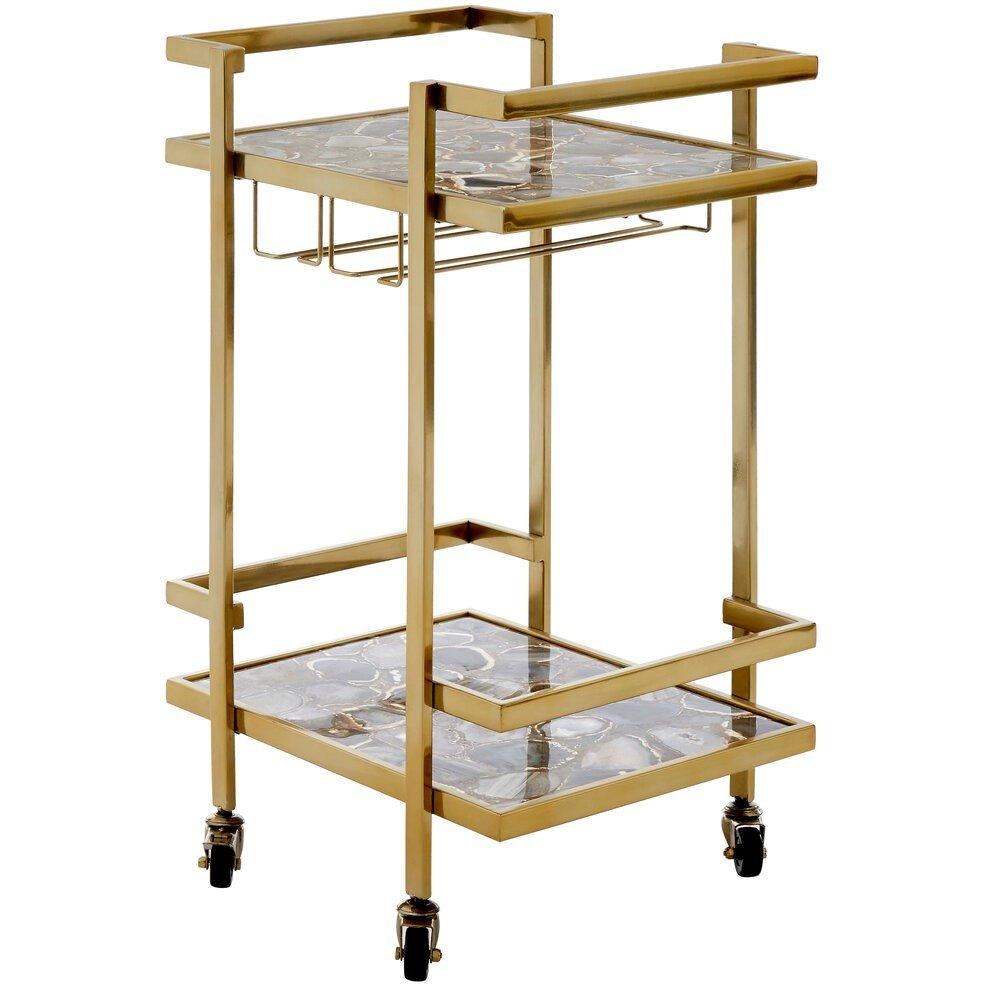 Fifty Five South  Vita Drinks Trolley In Agate - Gold