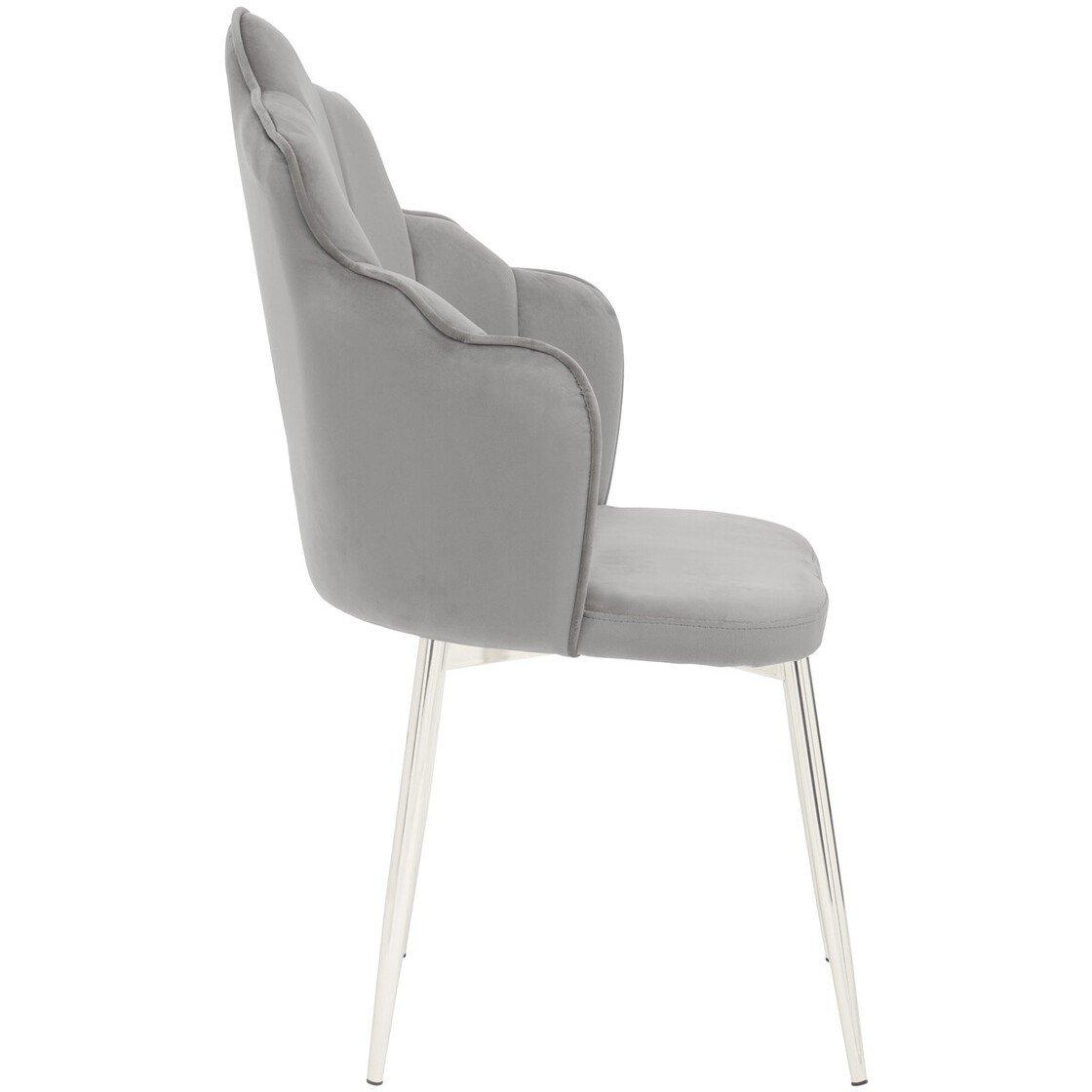 Grey - Interiors by Premier - Tian Grey Velvet Chair - 5