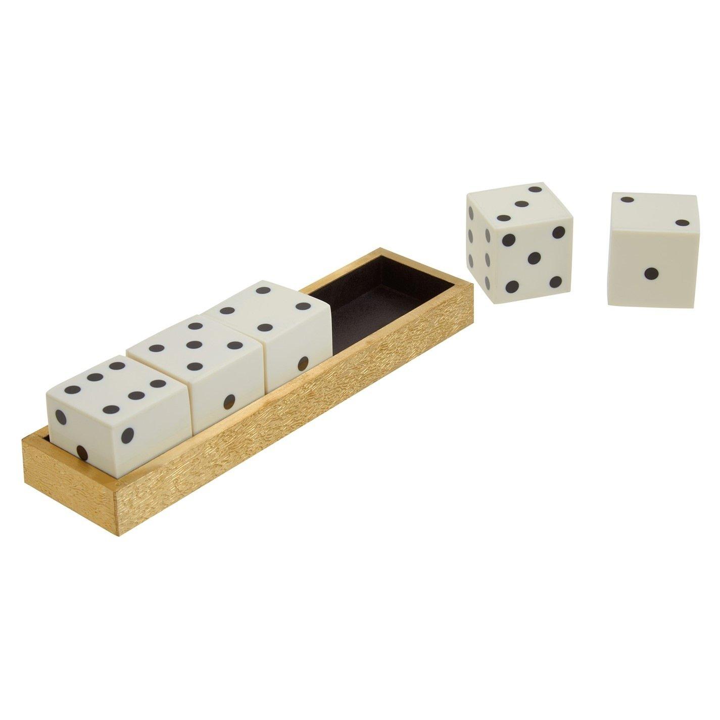 Gold - Fifty Five South - Churchill Games Gold Dice Set with 5 White Dice - 2