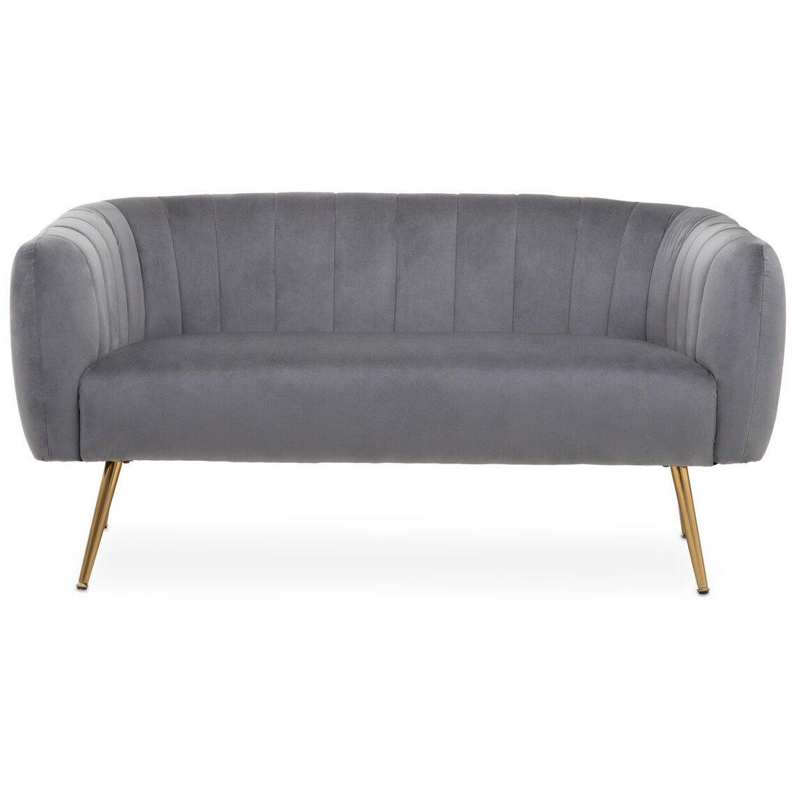 Grey - Interiors by Premier - Larissa Two Seat Grey Velvet Sofa - 2