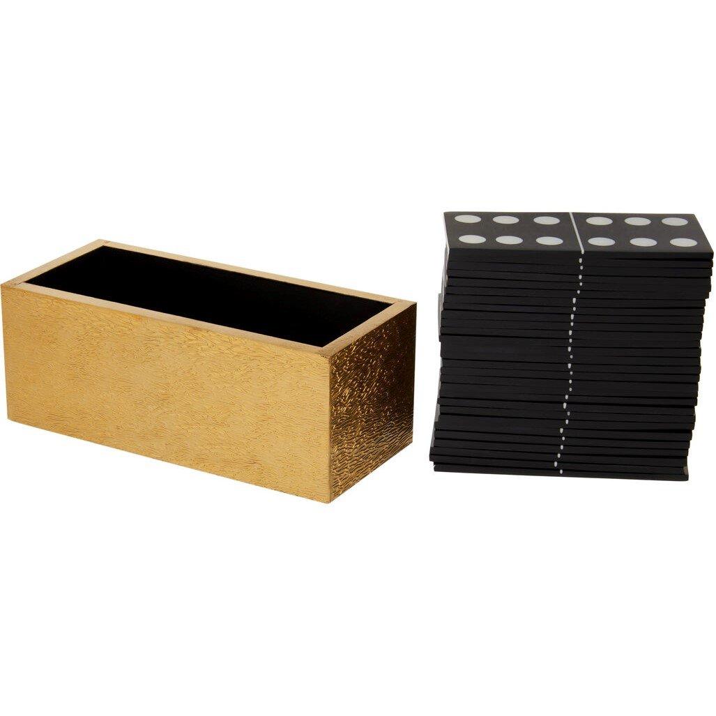 Fifty Five South  Churchill Games Domino Set With Black Dominoe Gold