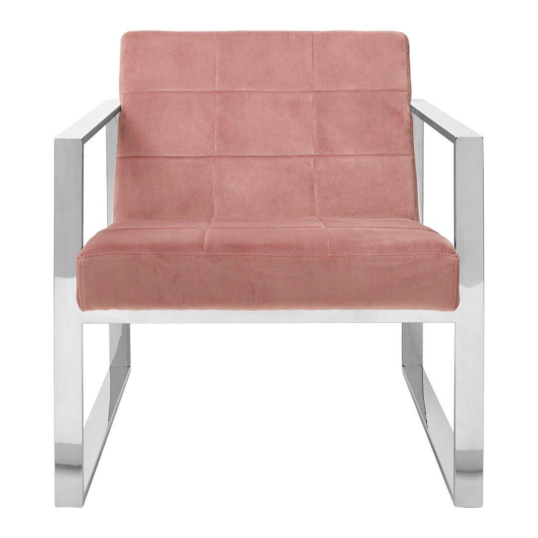 Pink - Fifty Five South - Vogue Pink Velvet Lounge Chair - 3