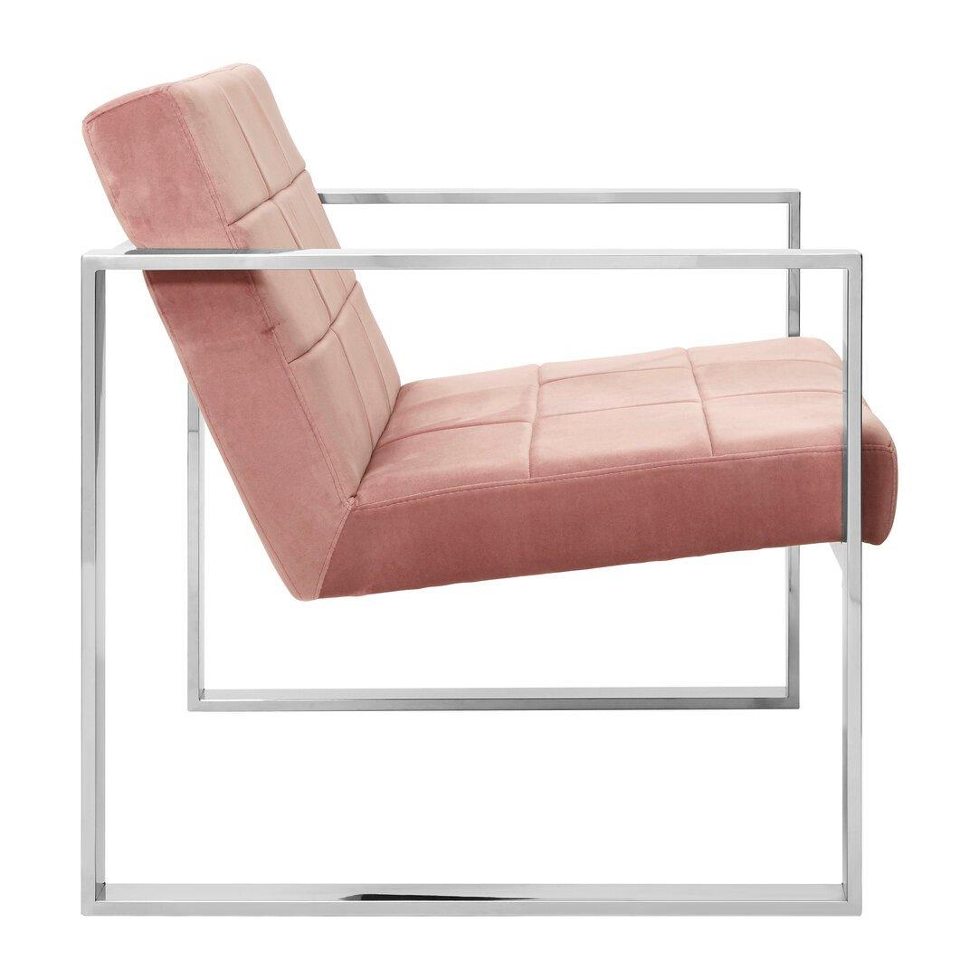 Pink - Fifty Five South - Vogue Pink Velvet Lounge Chair - 5