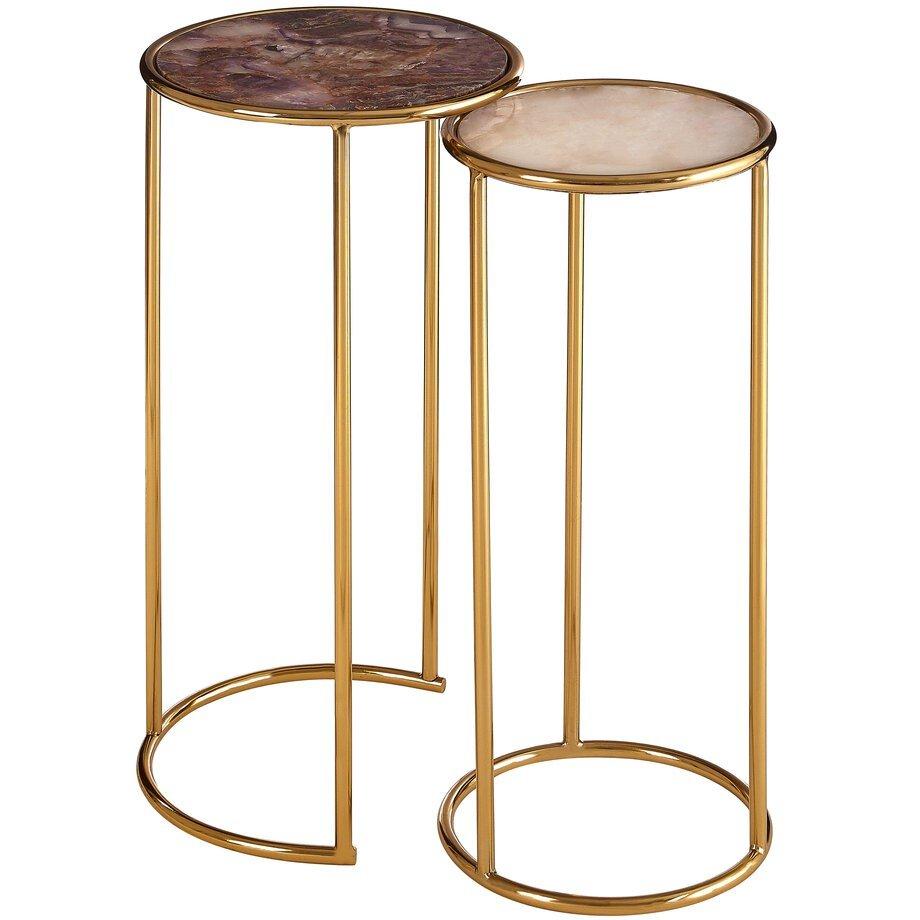 Gold - Fifty Five South - Vita Set Of 2 Nesting Side Tables - 3