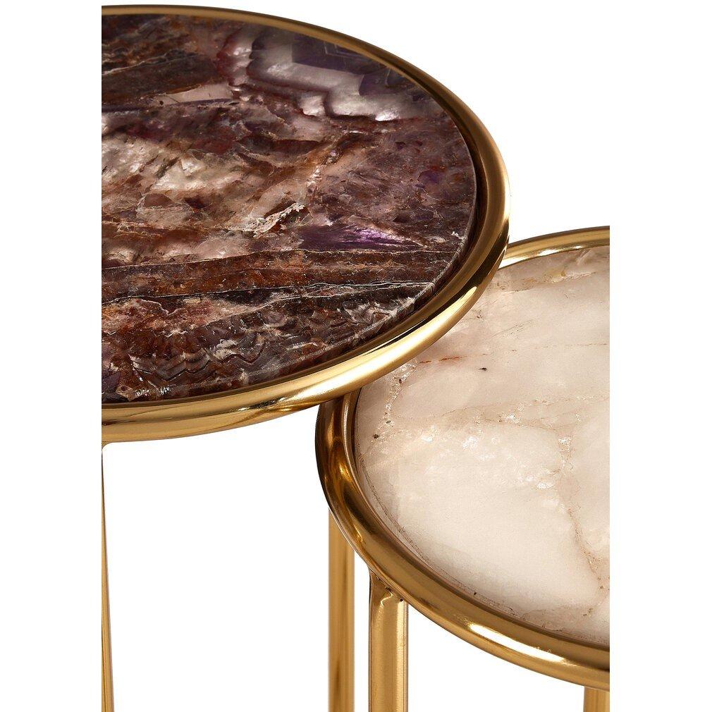 Gold - Fifty Five South - Vita Set Of 2 Nesting Side Tables - 4