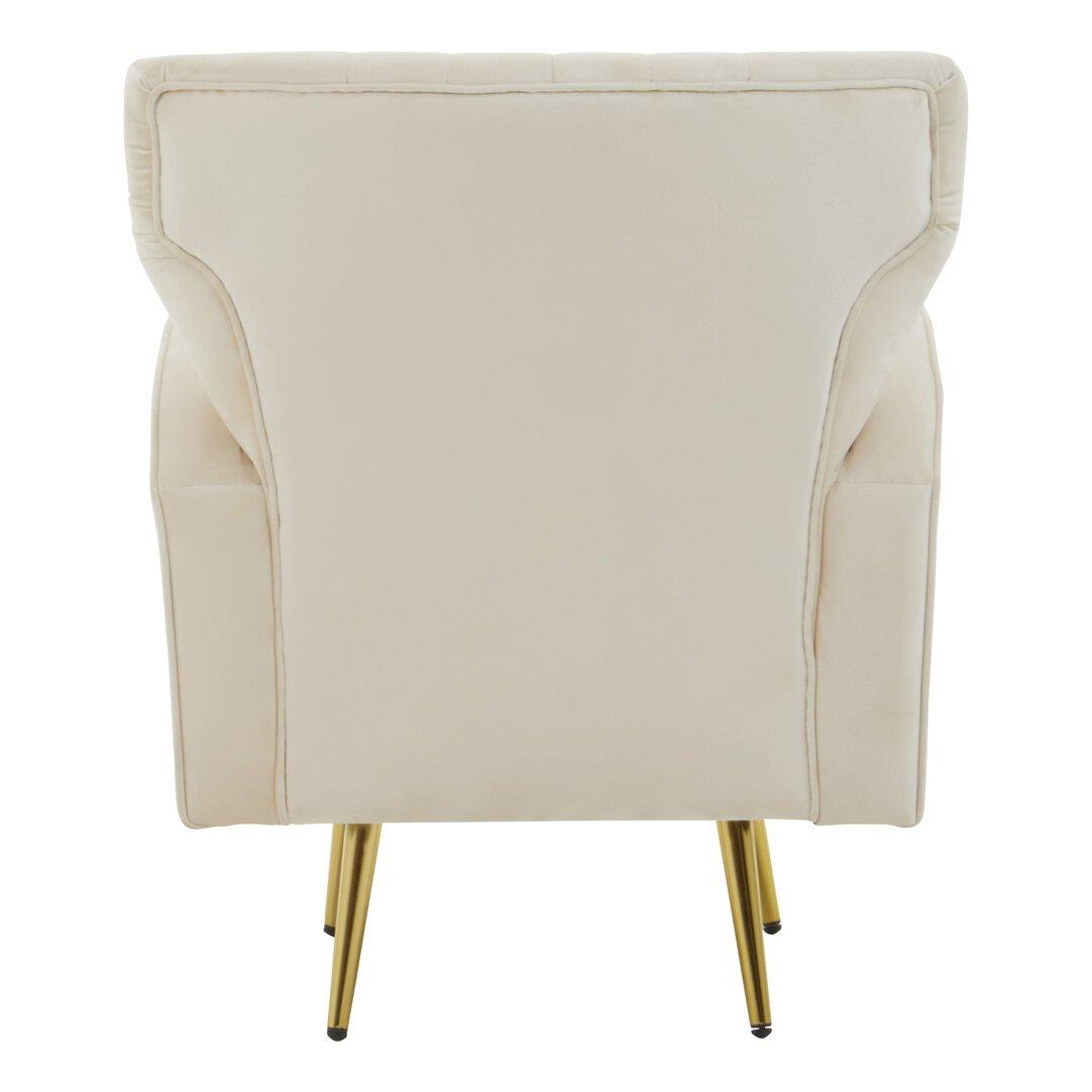 Beige - Fifty Five South - Hayley Natural Velvet Armchair - 2