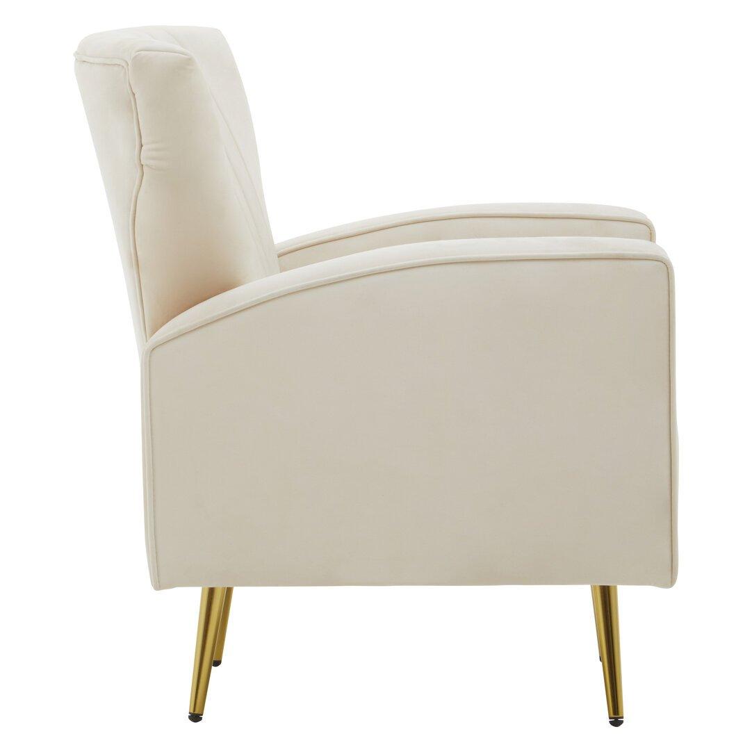 Beige - Fifty Five South - Hayley Natural Velvet Armchair - 3
