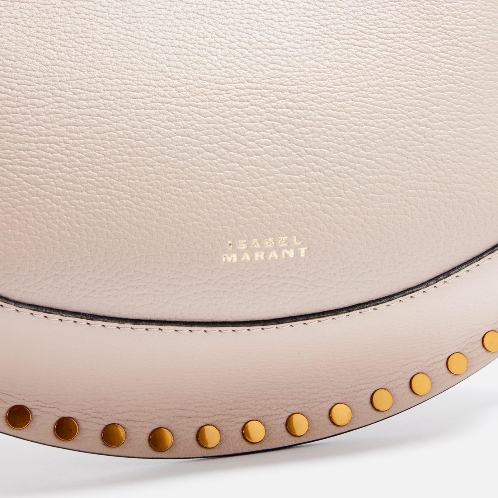 Beige - Isabel Marant - Oskan Moon Studded Grainy Leather Shoulder Bag - 4