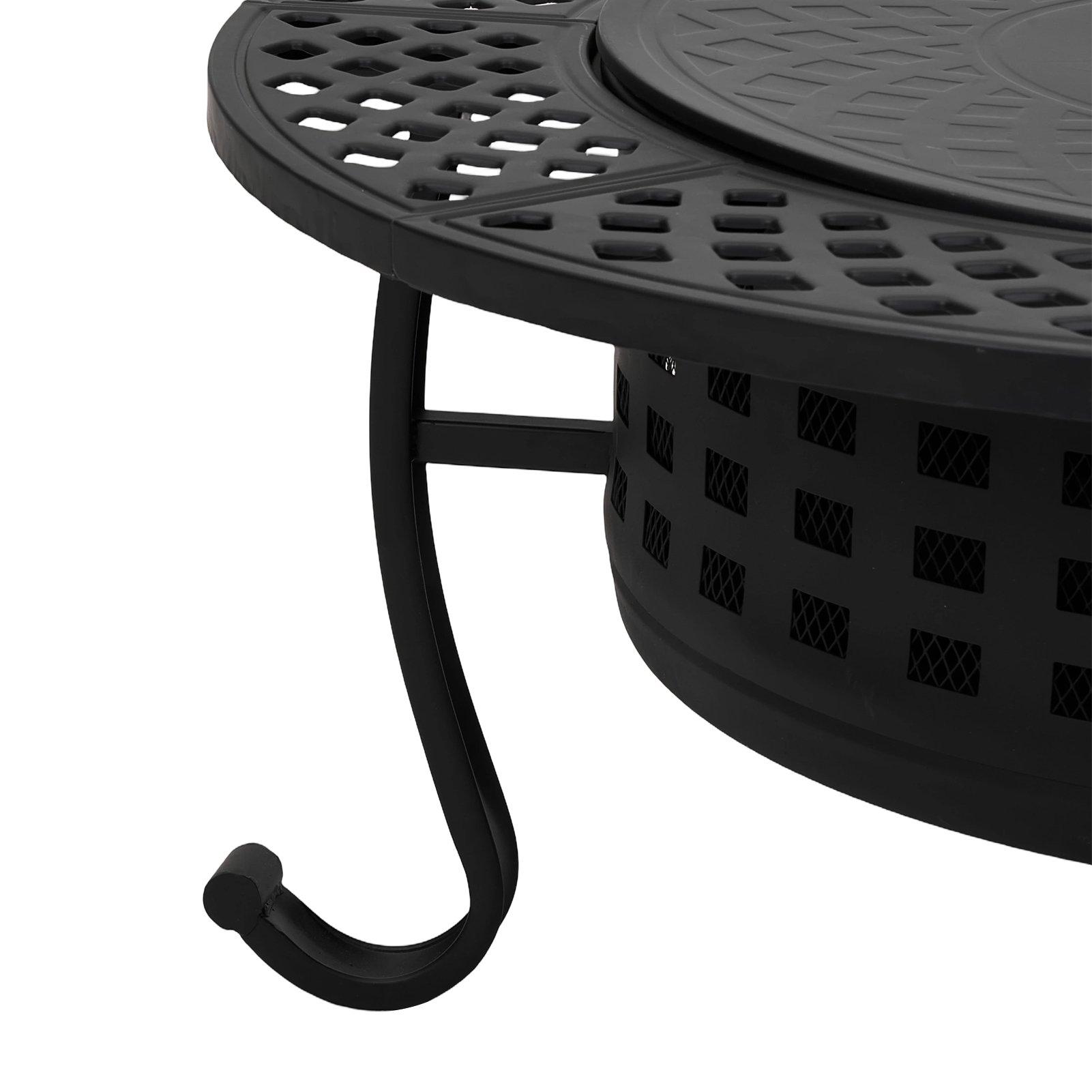 Black - Breeins - Heavy Duty Wood Fire Pit with Dual Grill Grates - 8