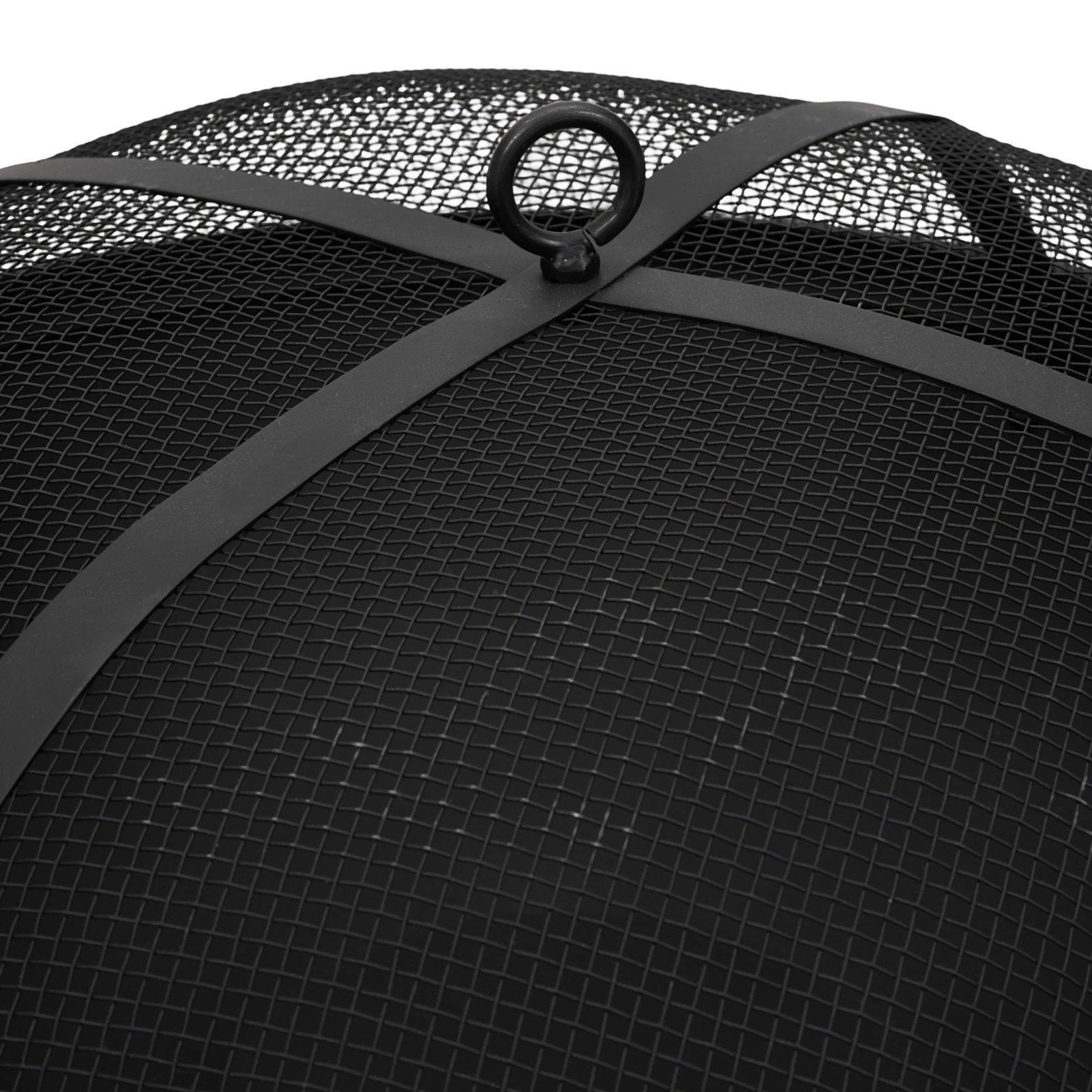 Black - Breeins - Heavy Duty Outdoor Fire Pit with Grill & Screen - 14