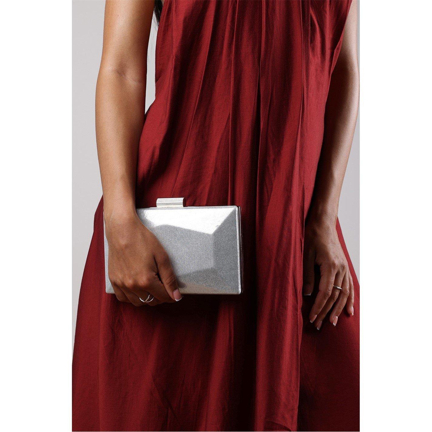 Silver - Wheres That From - Wheres Embellished Evening Clutch - 1