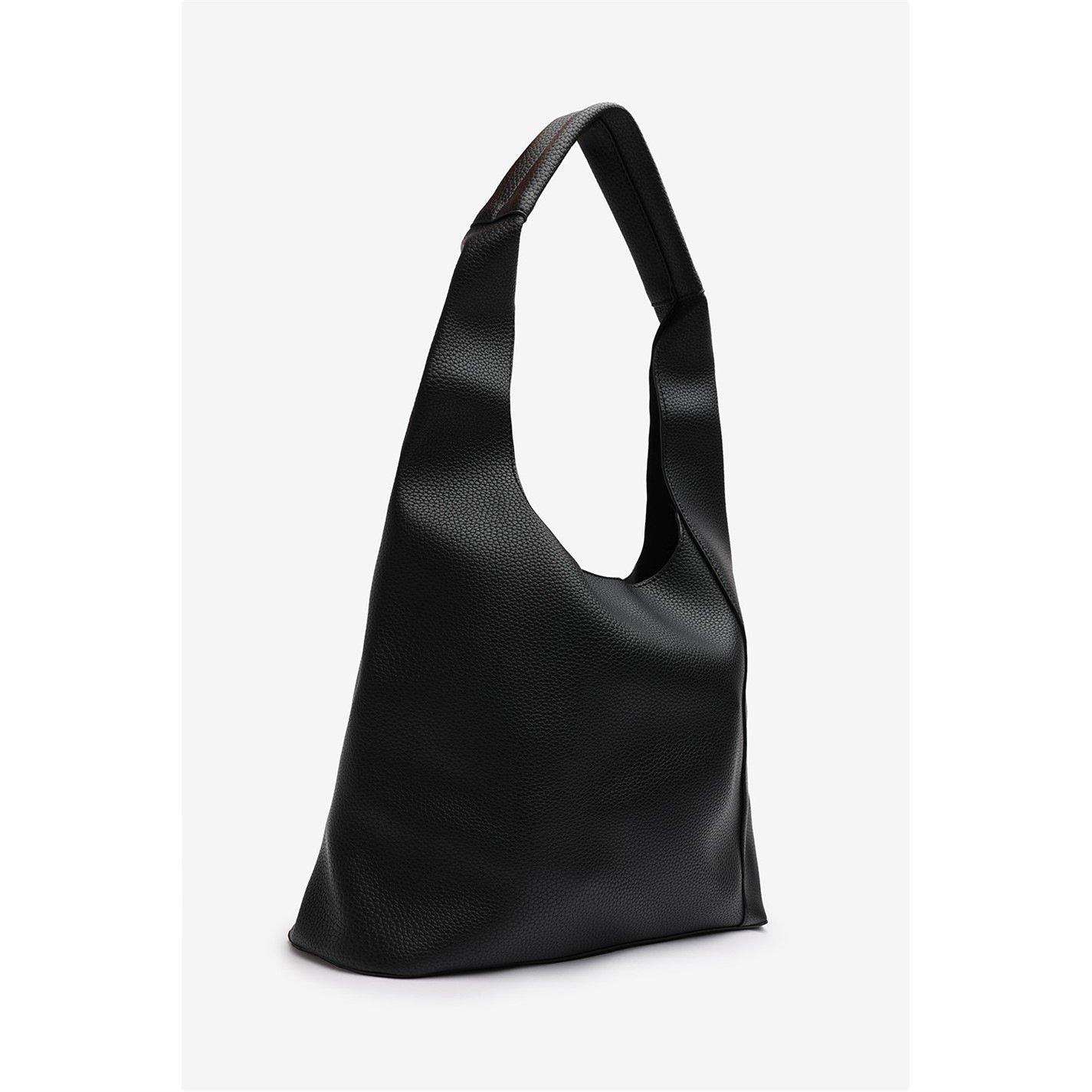 Black - Wheres That From - Luxury Black Shoulder Tote Bag With Minimalist Design - 3