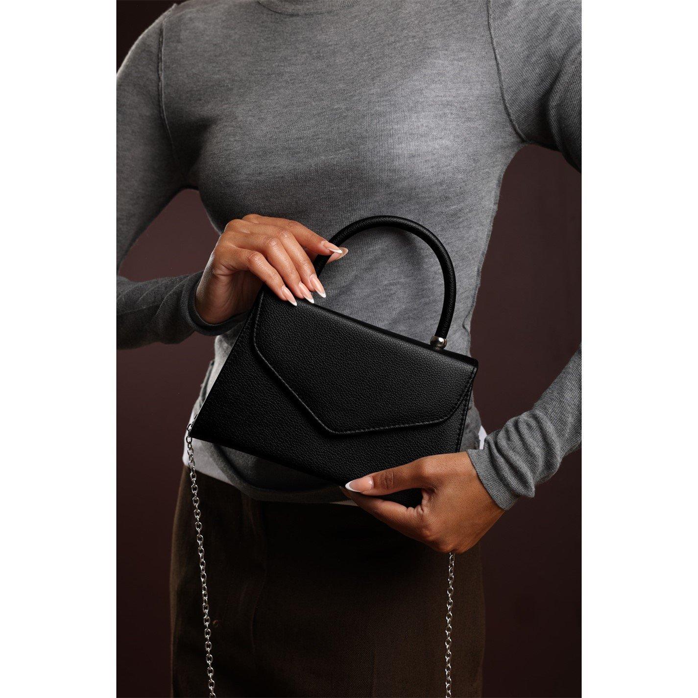 Black - Wheres That From - Structured Top Handle Shoulder Bag - 2