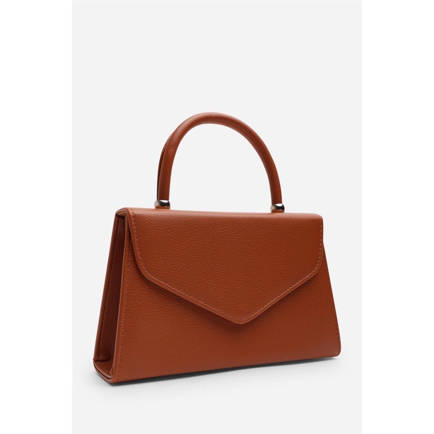 Dark Brown - Wheres That From - Wheres Structured Top Handle Shoulder Bag - 3