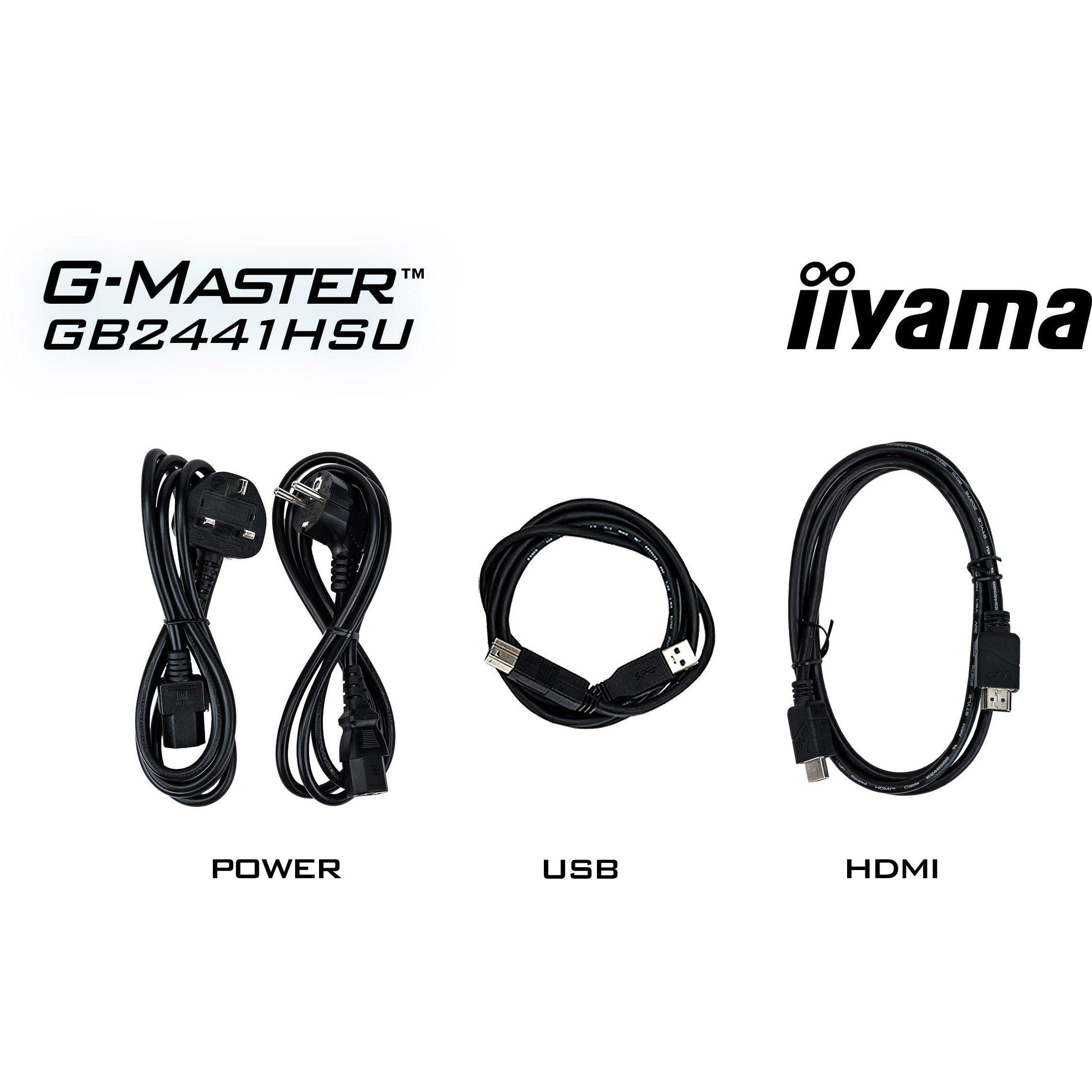 Black - iiyama - G-MASTER GB2441HSU-B1 24 Inch 144Hz IPS Monitor - 11